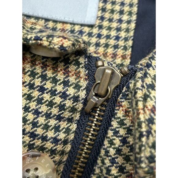 Hickey Freeman Mens Jacket Button Up Long Sleeve Houndstooth Black Tan Size L - Picture 4 of 10